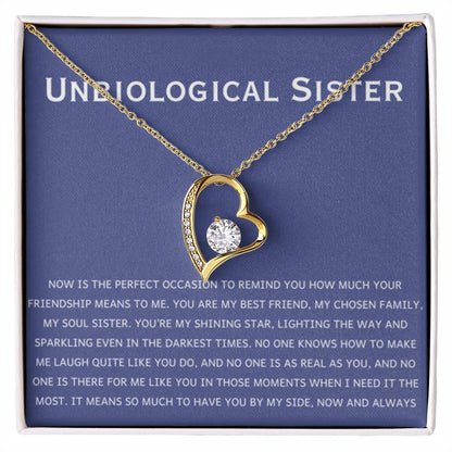 Unbiological Sister Necklace - Gift for Bonus Sister - Forever Love Necklace - Personalize Memories
