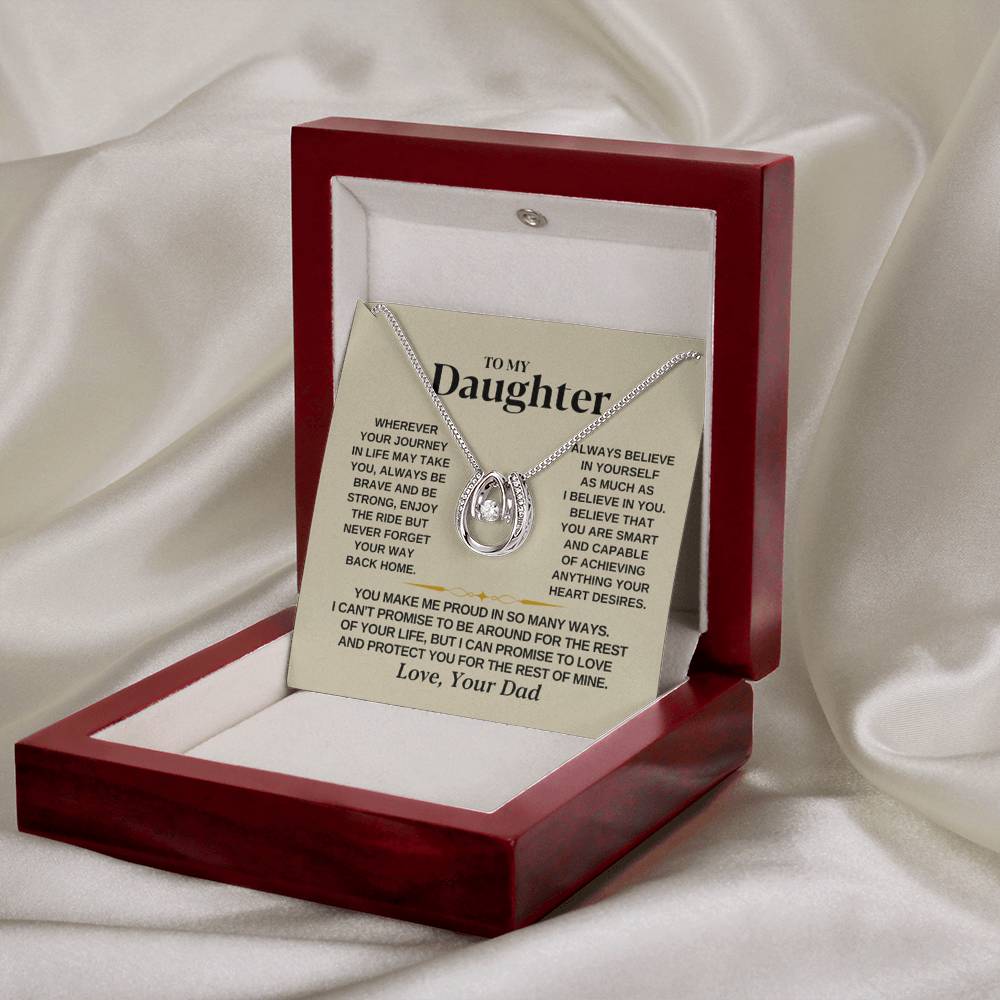 To My Beautiful Daughter Necklace - I Believe In You - Present for Daughter from Dad - Lucky In Love Necklace - Personalize Memories