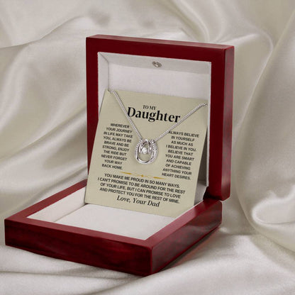To My Beautiful Daughter Necklace - I Believe In You - Present for Daughter from Dad - Lucky In Love Necklace - Personalize Memories
