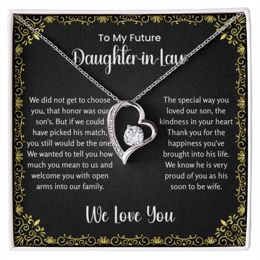 To My Future Daughter In Law - Forever Love Necklace - Gift for Bonus Daughter - Personalize Memories