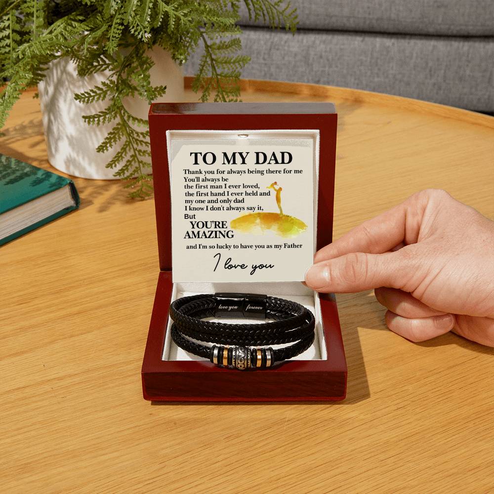 To My Dad - You're Amazing - Gift for Dad - Love You Forever Bracelet - Personalize Memories