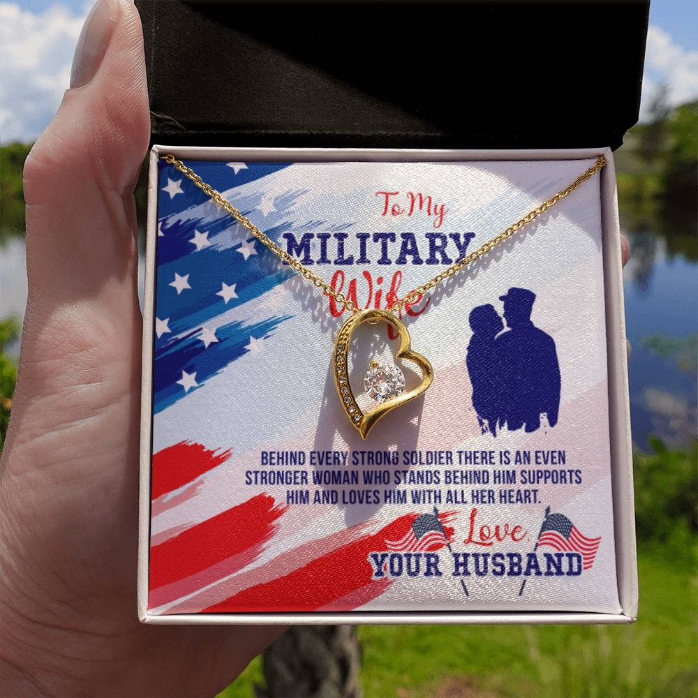 To My Military Wife from Husband - Forever Love Necklace - Personalize Memories