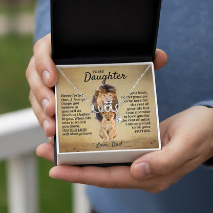 To My Daughter Necklace - Sentimental Birthday Gift from Dad, Meaningful Jewelry for Milestones & Holidays - Scripted Love Necklace - Personalize Memories