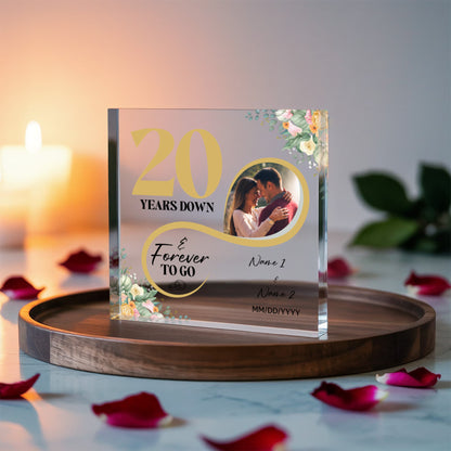 Personalized Acrylic Block, Custom Photo, Happy 20th Wedding Anniversary Gifts, Marriage Gifts, 20 Year Married Gift, Wife Husband Present