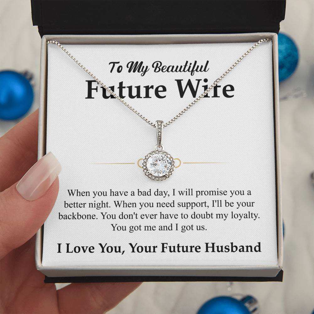 To My Beautiful Future Wife Gift from Husband - Eternal Hope Necklace - Personalize Memories