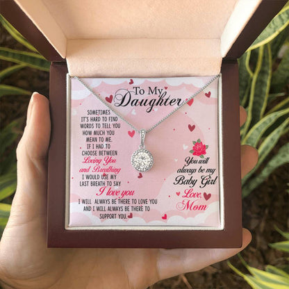 To My Daughter Necklace - Meaningful Daughter Gift from Mom for Forever Love & Support - Eternal Hope Necklace - Personalize Memories