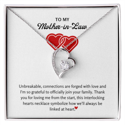To My Mother in Law - We will always be connected by heart - Forever Love Necklace - Personalize Memories