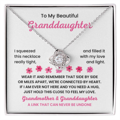 To My Granddaughter Necklace – Grandma’s Birthday Graduation Gift for Granddaughter – Love Knot Necklace - Personalize Memories