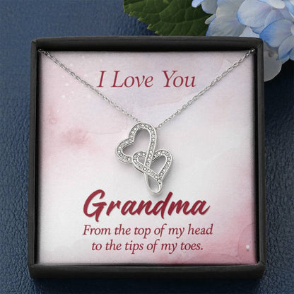 I Love You Grandma Gift from Grandkids Grandma - Heart-to-heart Pendant Necklace - Personalize Memories