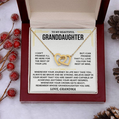 To My Granddaughter - Interlocking Hearts Necklace - Gift From Grandma - Personalize Memories