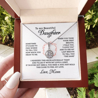 To My Daughter Necklace - Heartfelt Gift from Mom for Birthday, Graduation & Proud Mom Moments - Eternal Hope Necklace - Personalize Memories