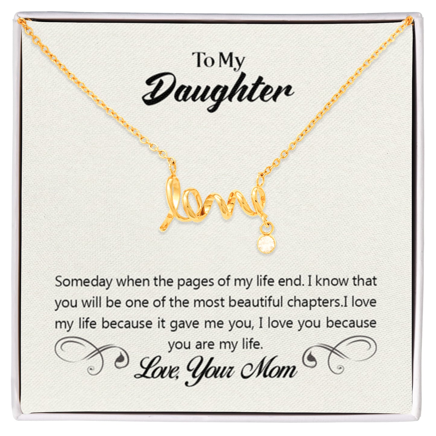 To My Daughter Necklace – Gift for Daughter from Mom – Scripted Love Necklace - Personalize Memories
