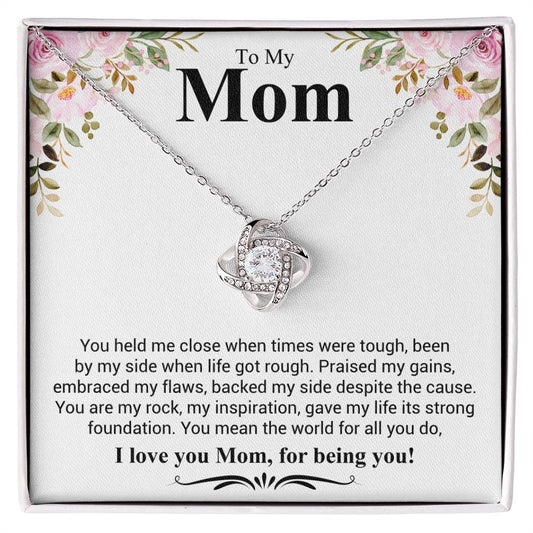 Gift for Mom - I Love You Mom - Love Knot Necklace - Personalize Memories