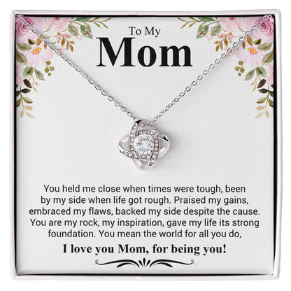 Gift for Mom - I Love You Mom - Love Knot Necklace - Personalize Memories