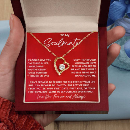 To My Soulmate Necklace - Special Gift for Birthday & Valentine’s Day - Forever Love Necklace - Personalize Memories