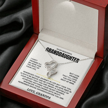 To My Beautiful Granddaughter - I'll Love You For The Rest Of Mine - Heart-to-heart Necklace - Gift for Granddaughter from Grandpa - Personalize Memories