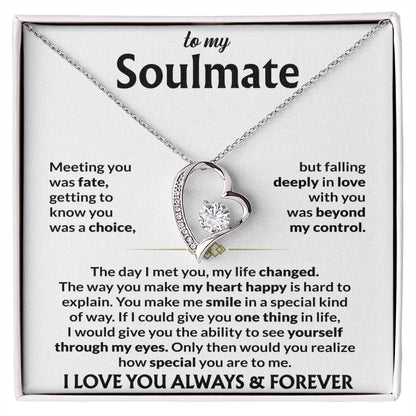 To My Soulmate - Meeting You Was Fate - Forever Love Necklace - Gift for Soulmate - Personalize Memories