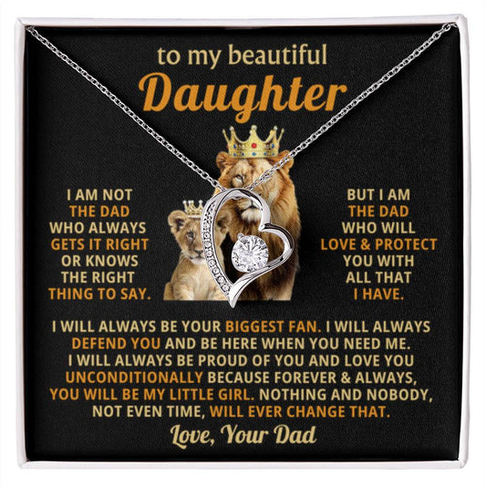 To My Daughter Necklace - Father to Daughter Gift for Graduation, Birthday & Big Life Moments - Forever Love Necklace - Personalize Memories
