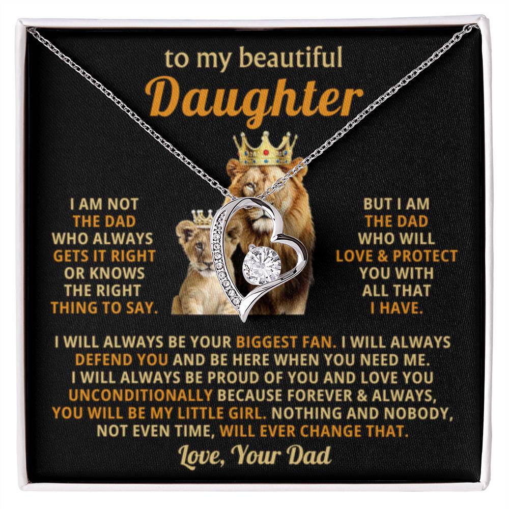 To My Daughter Necklace - Father to Daughter Gift for Graduation, Birthday & Big Life Moments - Forever Love Necklace - Personalize Memories