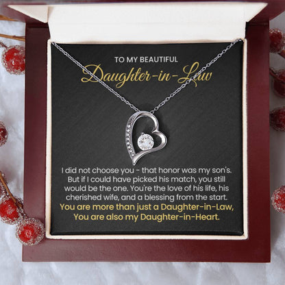 To My Daughter In Law - You are also my Daughter in heart - Forever Love Necklace - Personalize Memories