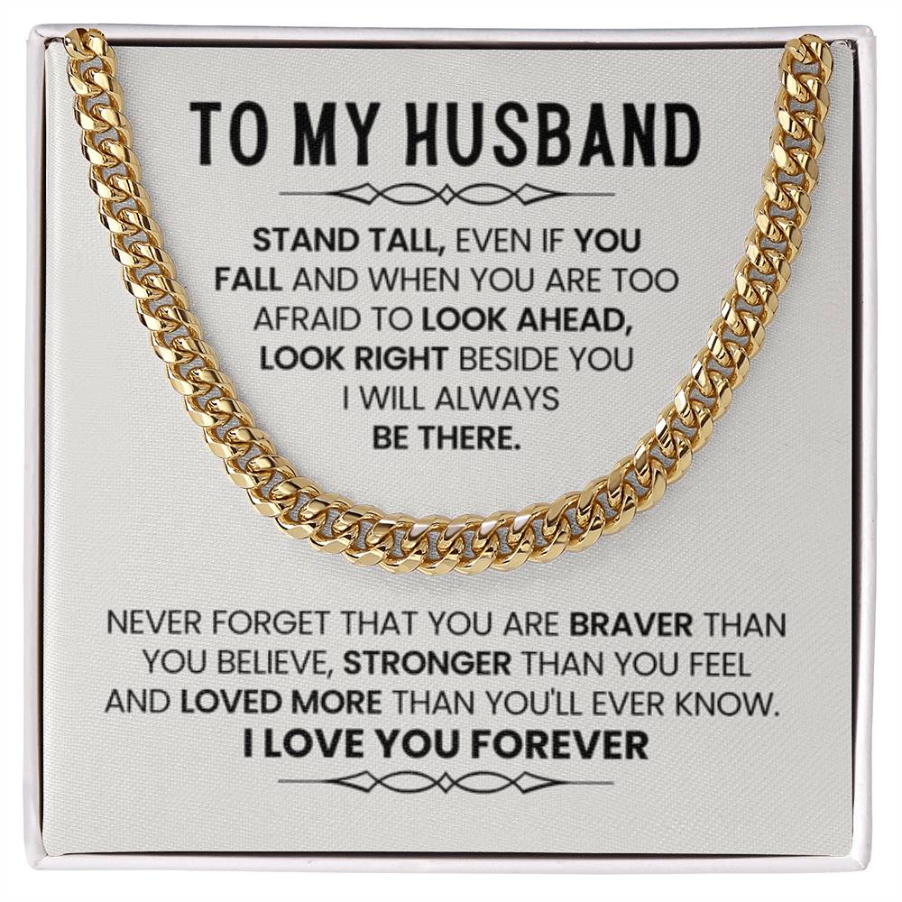 Cuban Link Chain for Husband from Wife – Anniversary, Birthday & Valentine’s Day Gift - Personalize Memories