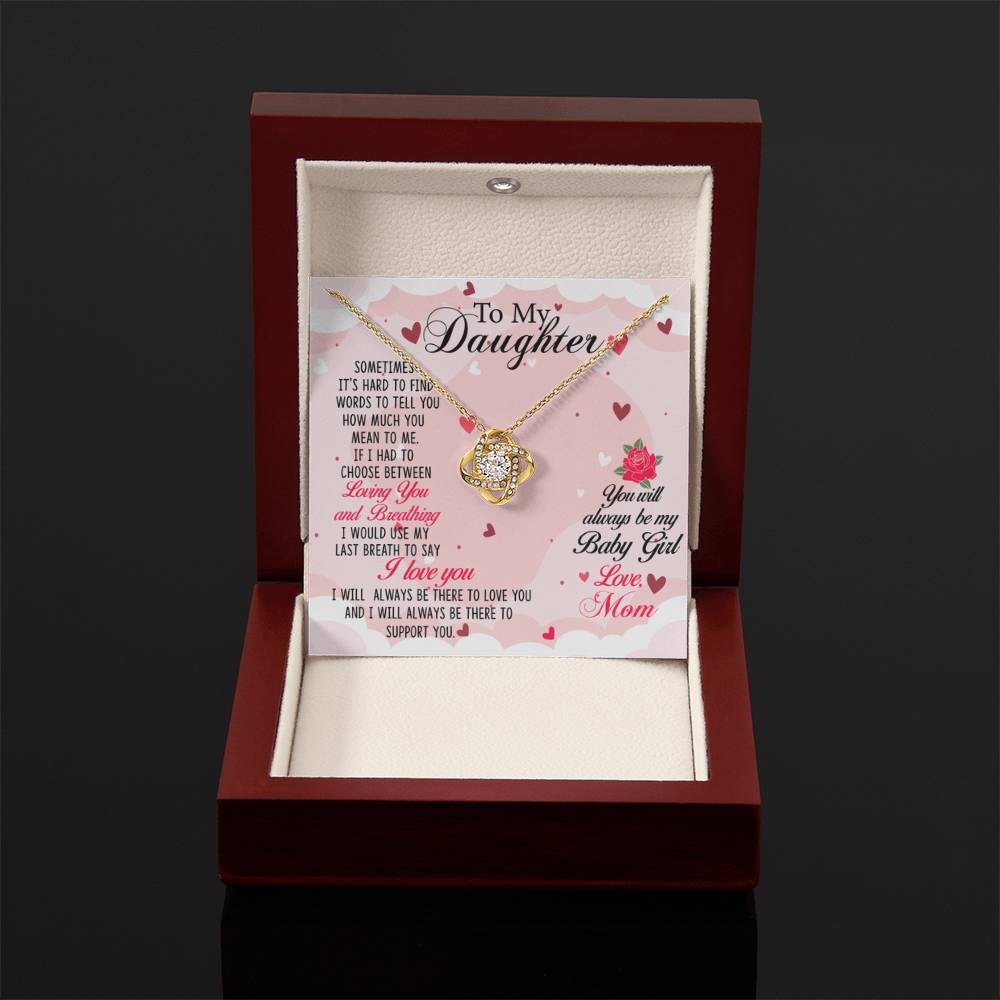 To My Daughter Necklace – Gift for Daughter from Mom – Love Knot Necklace - Personalize Memories