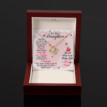 To My Daughter Necklace – Gift for Daughter from Mom – Love Knot Necklace - Personalize Memories