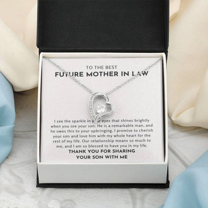 To The Best Future Mother In Law Gift - Thank You For Sharing Your Son With Me - Forever Love Necklace - Personalize Memories