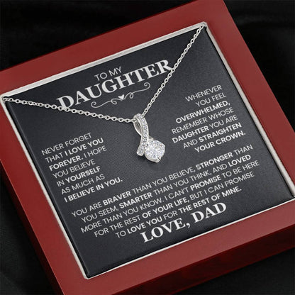 To My Daughter Necklace – Daughter Necklace for Graduation Birthday Occasions from Dad – Alluring Beauty Necklace - Personalize Memories