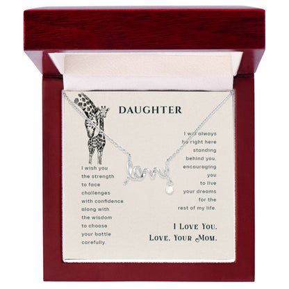 To My Daughter Necklace – Daughter’s Jewelry Gift by Mom – Scripted Love Necklace - Personalize Memories