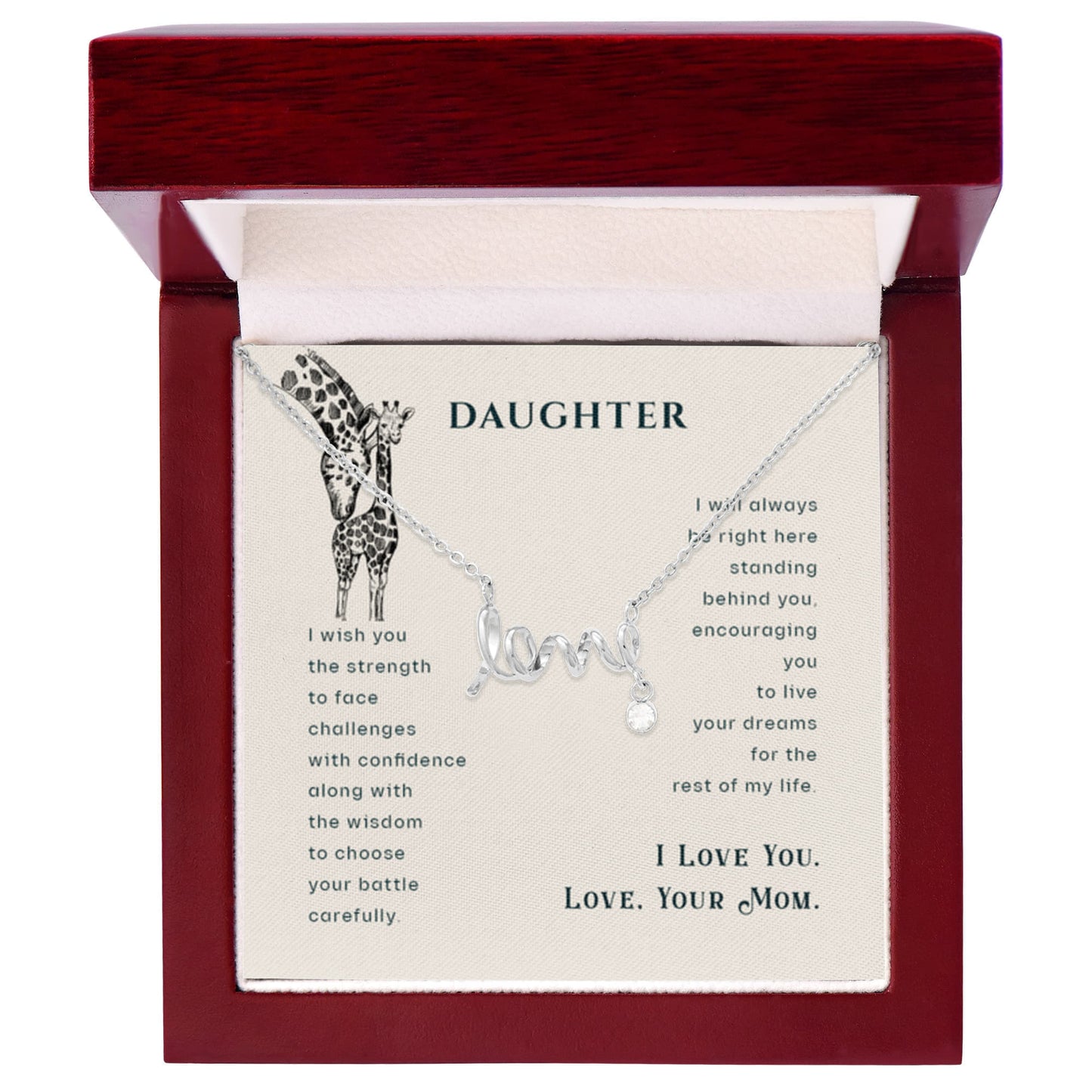 To My Daughter Necklace – Daughter’s Jewelry Gift by Mom – Scripted Love Necklace - Personalize Memories