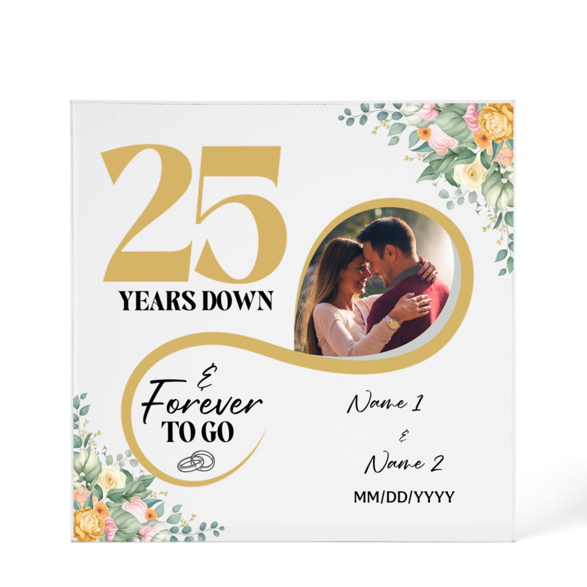 Personalized Acrylic Block, Custom Photo, Happy 25th Wedding Anniversary Gifts, Marriage Gifts, 25 Year Married Gift Wife Husband Present