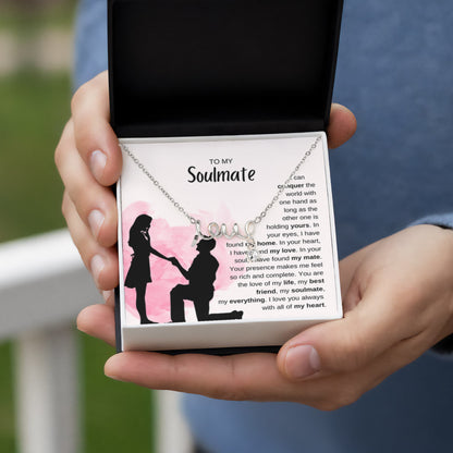 To My Soulmate Necklace - Romantic Soulmate Gift for Her for Christmas & Holiday Gifting - Scripted Love Necklace - Personalize Memories