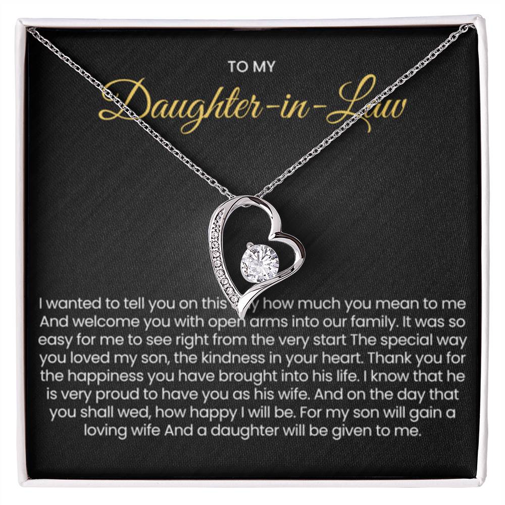 To My Daughter In Law - Gift for Daughter in Law - Forever Love Necklace - Personalize Memories