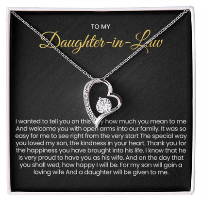To My Daughter In Law - Gift for Daughter in Law - Forever Love Necklace - Personalize Memories