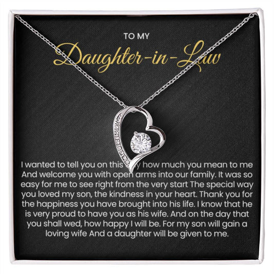 To My Daughter In Law - Gift for Daughter in Law - Forever Love Necklace - Personalize Memories