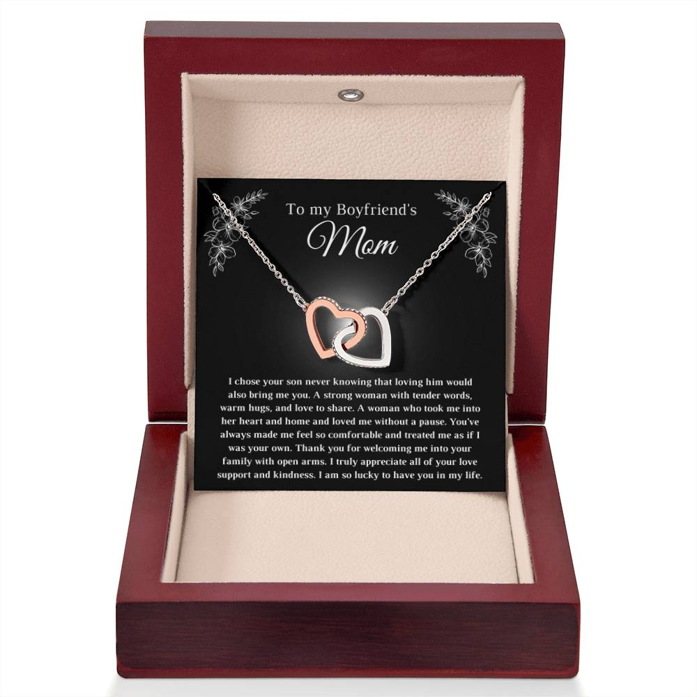 Gift for Bf's Mom - Interlocking Hearts Necklace - Personalize Memories