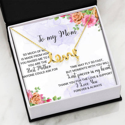 To My Mom - You're the Best Mother - Scripted Love Necklace - Personalize Memories