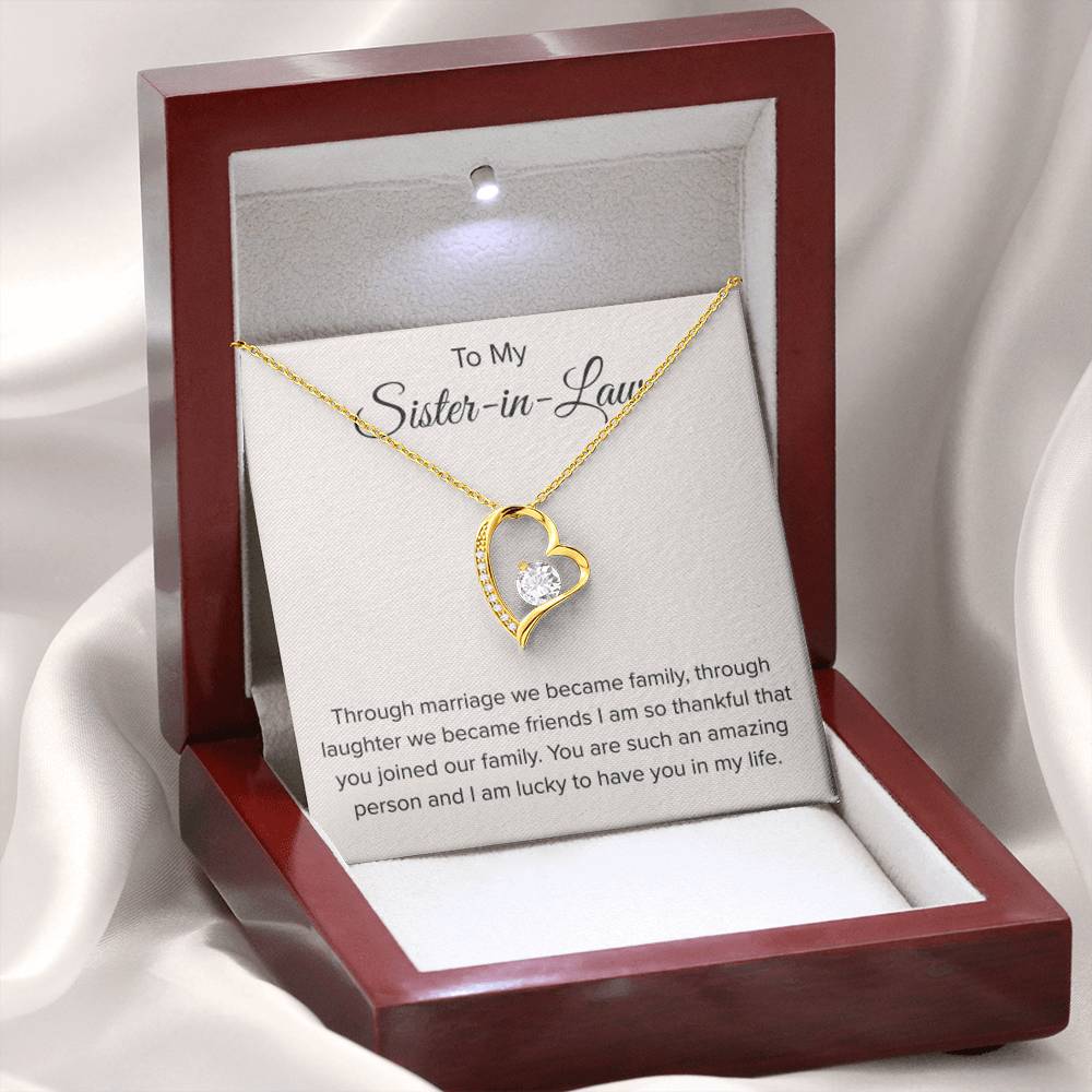 To My Sister In Law - Through Marriage We Become Family - Sister In Law Gift - Forever Love Necklace - Personalize Memories