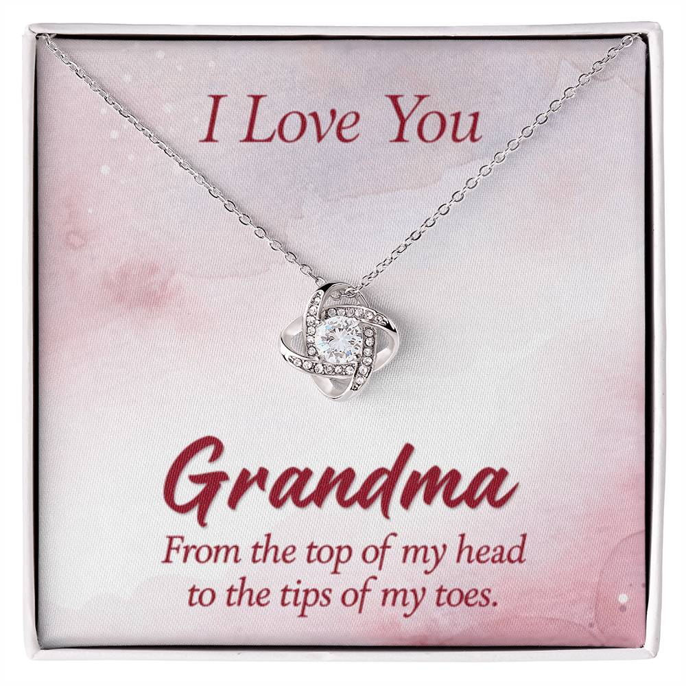 I Love You Grandma Gift from Grandkids Grandma - Love Knot Necklace - Personalize Memories