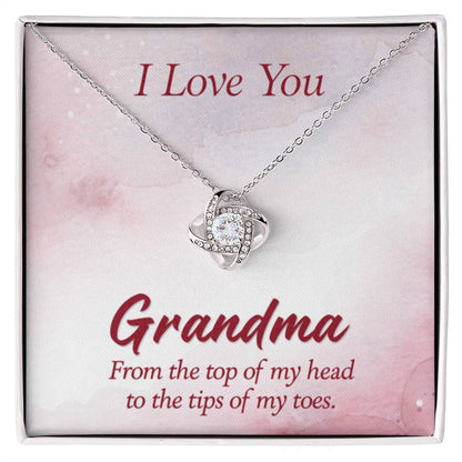I Love You Grandma Gift from Grandkids Grandma - Love Knot Necklace - Personalize Memories