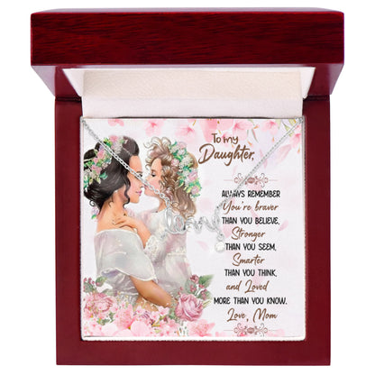 To My Daughter Necklace - Heartfelt Gift from Mom for Birthday, Graduation & Proud Mom Moments - Scripted Love Necklace - Personalize Memories