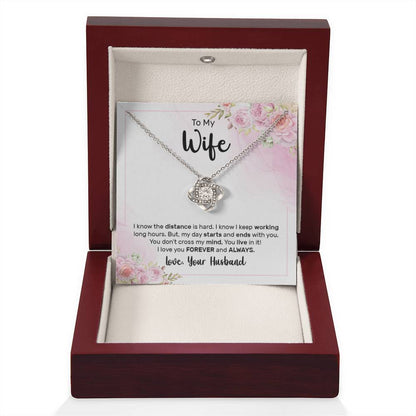 To My Wife Necklace - Romantic Gift for Special Moments & Valentine’s Day - Love Knot Necklace - Personalize Memories