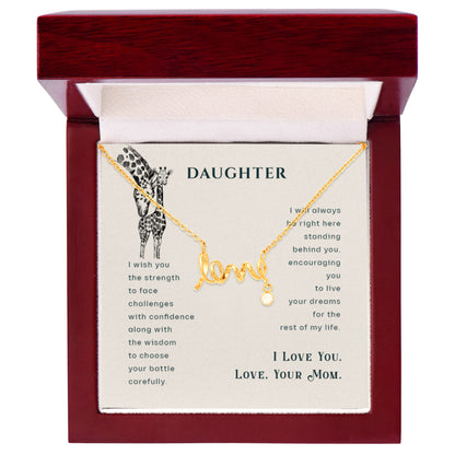 To My Daughter Necklace – Daughter’s Jewelry Gift by Mom – Scripted Love Necklace - Personalize Memories