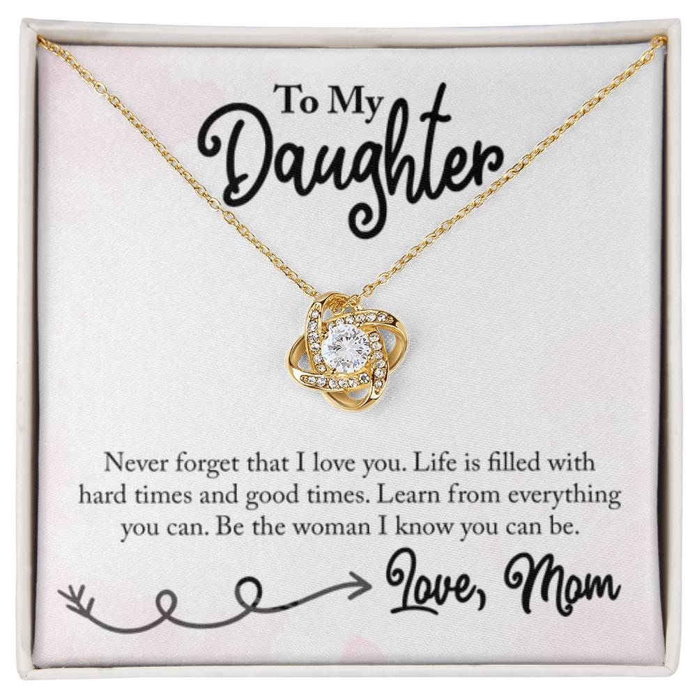 To My Daughter Necklace – Mom Gift for Daughter’s Birthday – Love Knot Necklace - Personalize Memories