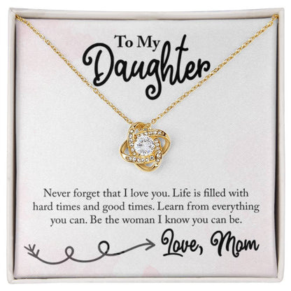 To My Daughter Necklace – Mom Gift for Daughter’s Birthday – Love Knot Necklace - Personalize Memories