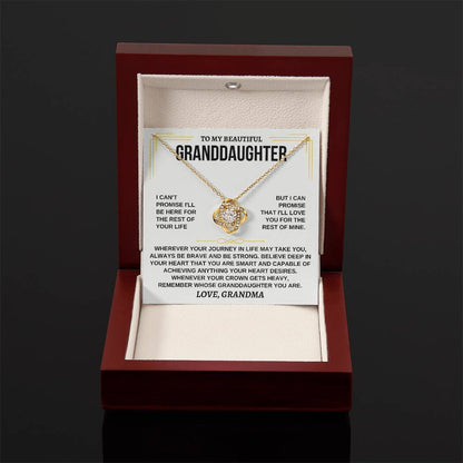 To My Beautiful Granddaughter - I'll Love You For The Rest Of Mine - Love Knot Necklace - Gift for Granddaughter from Grandma - Personalize Memories