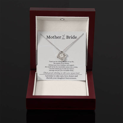 Mother of the Bride Gift from Son In Law - Love Knot Necklace - Personalize Memories