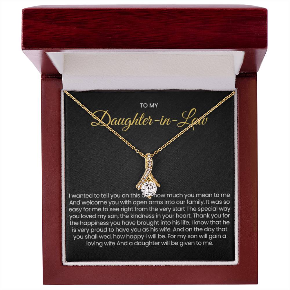 To My Daughter In Law - Gift for Daughter in Law - Alluring Beauty Necklace - Personalize Memories