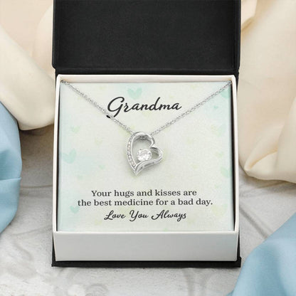 Gift for Grandma - Your Hugs and Kisses Grandma - Forever Love Necklace - Personalize Memories